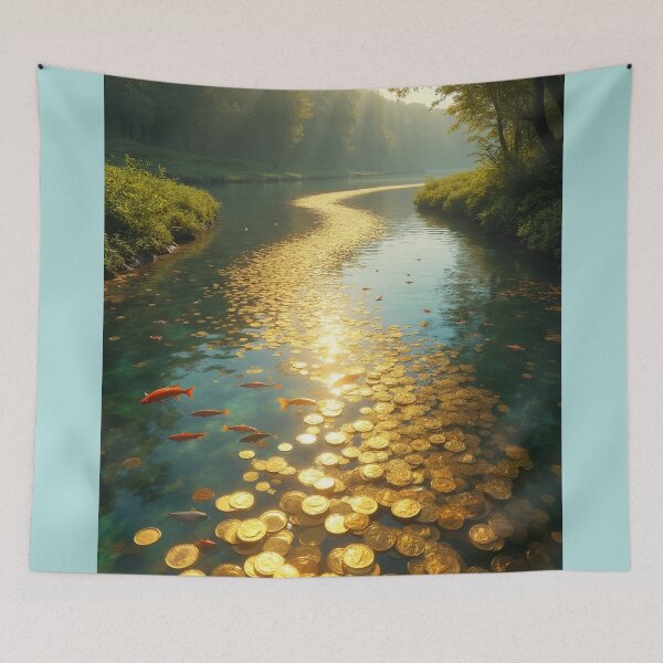 Item preview, Golden Coins River Landscape designed and sold by Creative Visualize.
