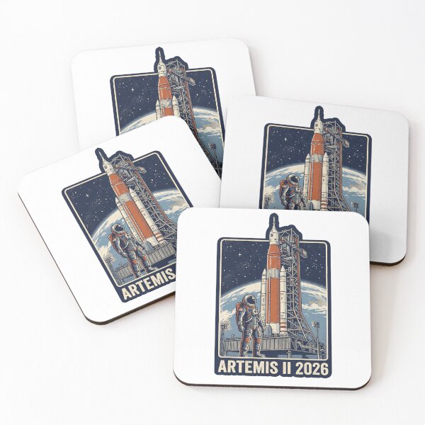 Item preview, Retro Artemis II Moon Mission Rocket Illustration designed and sold by MythicCotton.