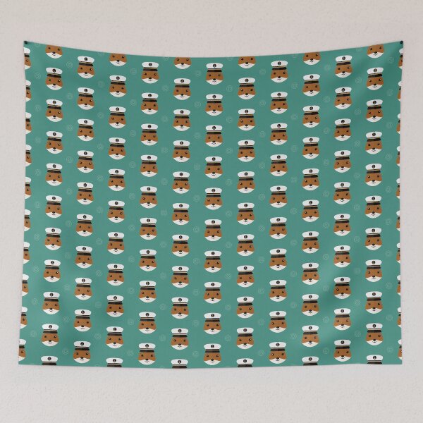 Item preview, Squirrels with sailor hat on blue designed and sold by reneesillus.