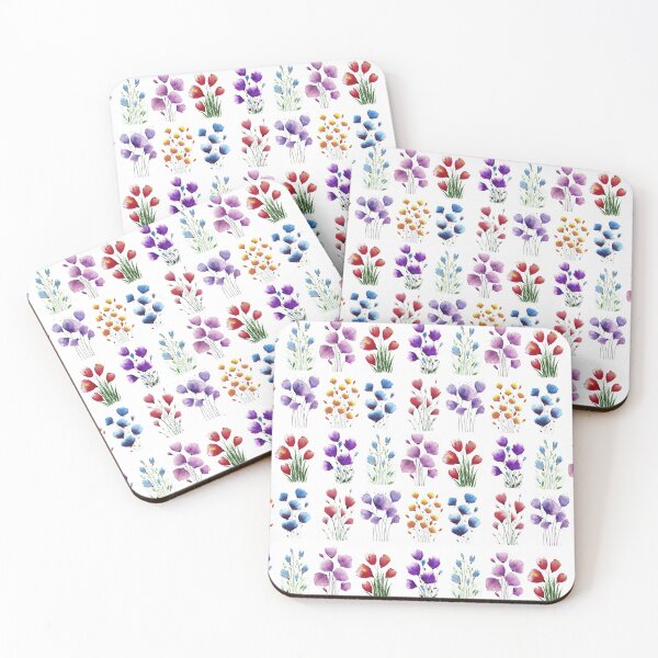 Item preview, Patten with bouquets of flowers White background designed and sold by VitSArt.