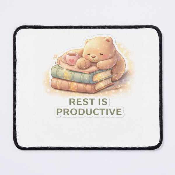 Item preview, Rest Is Productive Cute Bear Sticker | Cozy Self Care Aesthetic | Kawaii Study Motivation  designed and sold by ZenGrowth4.