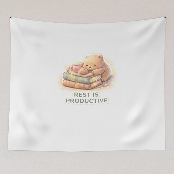 Item preview, Rest Is Productive Cute Bear Sticker | Cozy Self Care Aesthetic | Kawaii Study Motivation  designed and sold by ZenGrowth4.