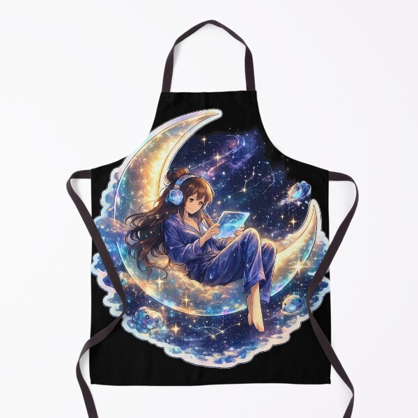 Item preview, Pegatina de anime Lo Fi Girl Galaxy Moon Estética Cósmica Soñadora Chica Espacial Anime designed and sold by Art-Selling.