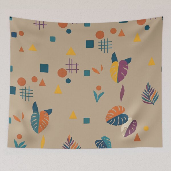 Item preview, Abstract Geometric Pattern with Tropical Leaves designed and sold by NK-Studios .