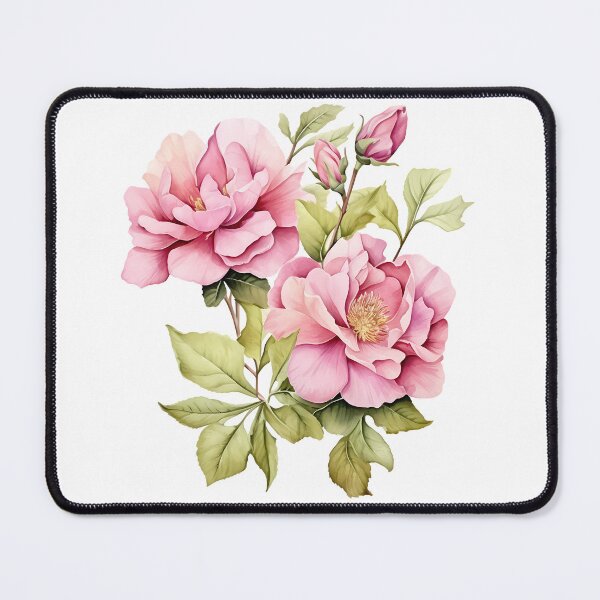 Item preview, Pink Peony Bouquet with Green Leaves - Elegant Romantic Floral Art Print designed and sold by DesignArtist.ia.