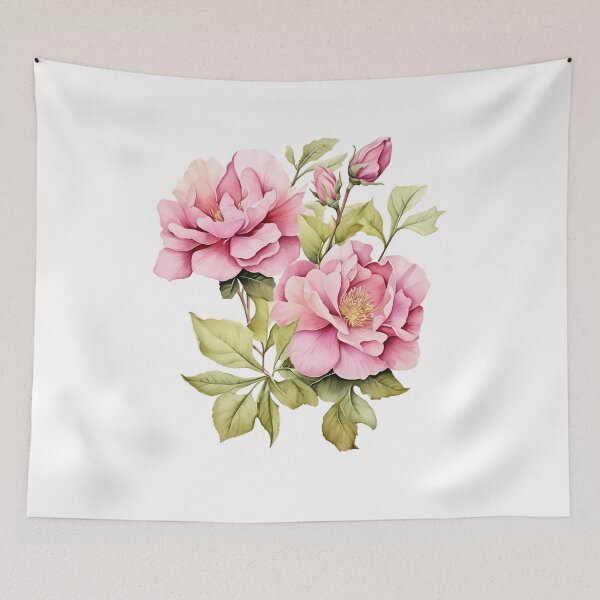 Item preview, Pink Peony Bouquet with Green Leaves - Elegant Romantic Floral Art Print designed and sold by DesignArtist.ia.