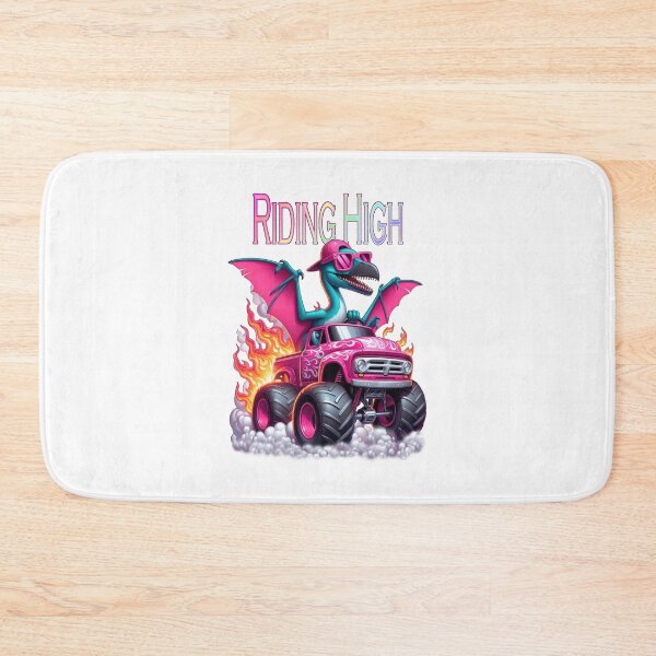 Item preview, Dinosaur flying high on a monster truck designed and sold by LoneAngel.