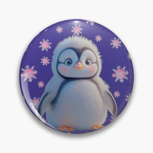 Item preview, Copy of Cool but Cute – Adorable Fluffy Penguin & Pink Snowflakes designed and sold by Madhav Creations Studio.