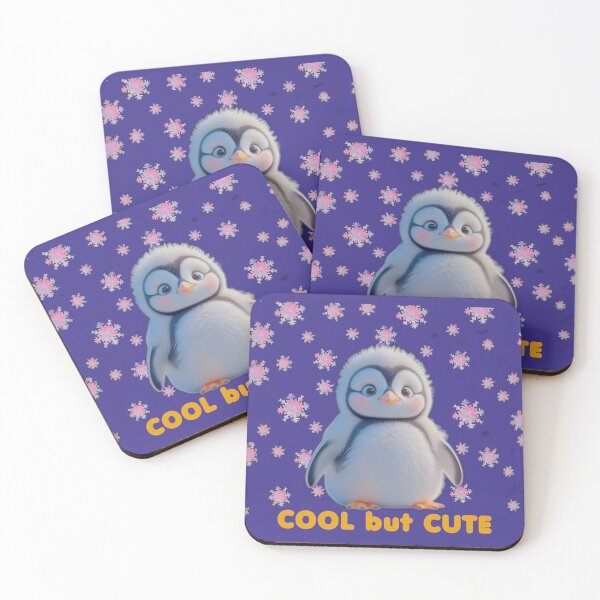 Item preview, Copy of Cool but Cute – Adorable Fluffy Penguin & Pink Snowflakes designed and sold by Madhav Creations Studio.