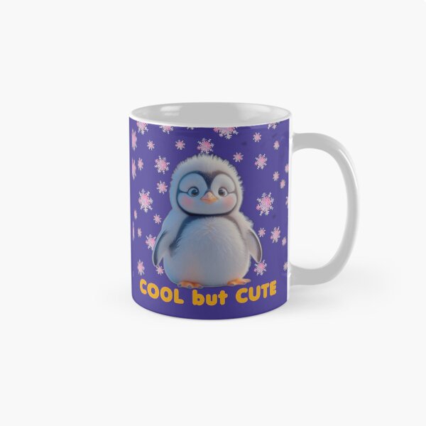 Item preview, Copy of Cool but Cute – Adorable Fluffy Penguin & Pink Snowflakes designed and sold by Madhav Creations Studio.