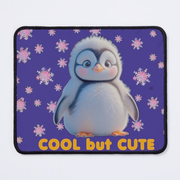 Item preview, Copy of Cool but Cute – Adorable Fluffy Penguin & Pink Snowflakes designed and sold by Madhav Creations Studio.
