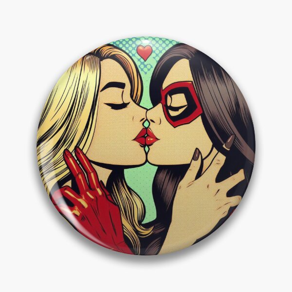Item preview, Superheroines kissing designed and sold by FairyNoah.