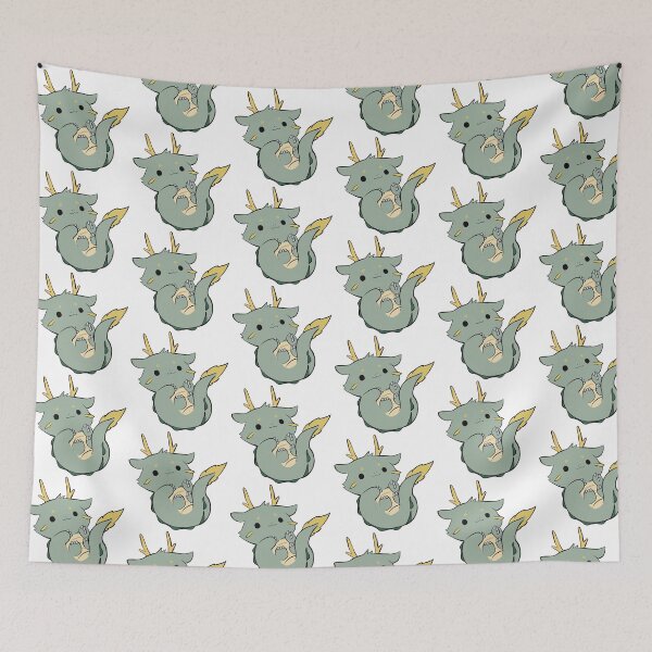 Item preview, Cozy baby dragon - sleepy green forest dragon designed and sold by aziza-doodles.