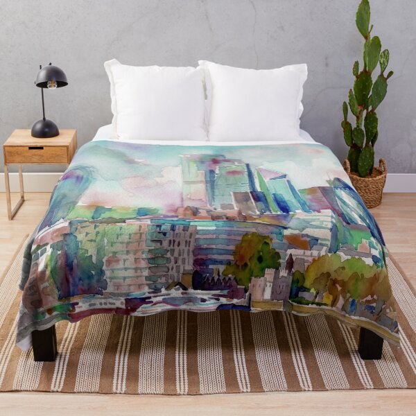 Item preview, London City Skyline Watercolor Panorama designed and sold by caracatita75.