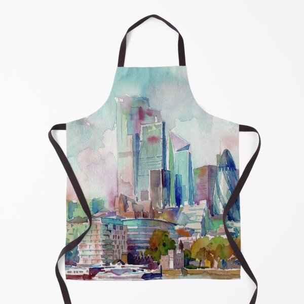 Item preview, London City Skyline Watercolor Panorama designed and sold by caracatita75.