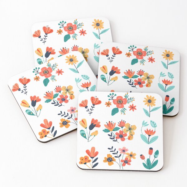 Item preview, Colorful Folk Art Floral Elements Set - Vibrant Botanical Sticker Collection designed and sold by DesignArtist.ia.