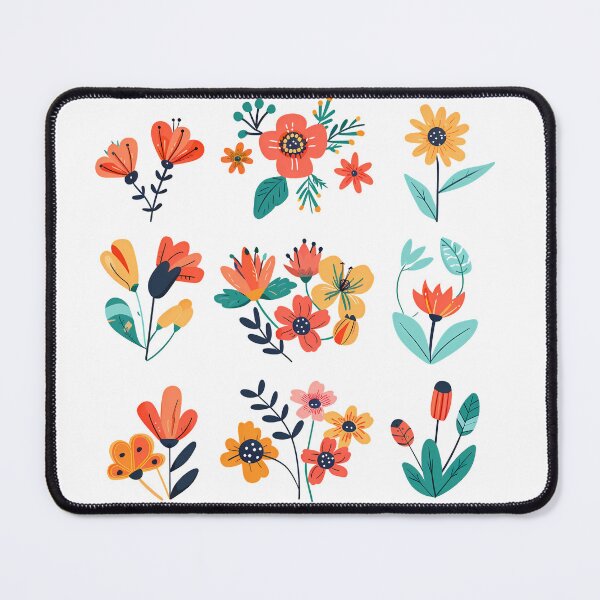 Item preview, Colorful Folk Art Floral Elements Set - Vibrant Botanical Sticker Collection designed and sold by DesignArtist.ia.