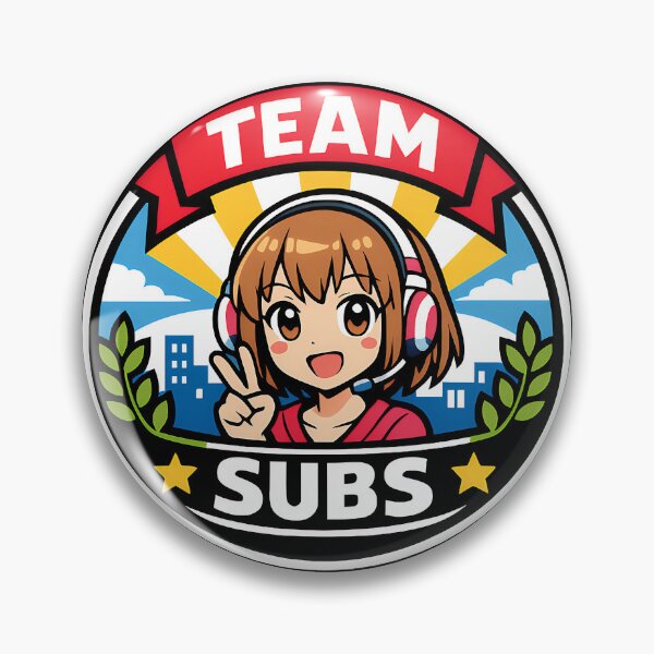 Item preview, Team Subs Anime Gamer Girl Badge Design designed and sold by TeeTimeTreasure.