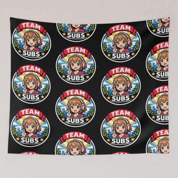 Item preview, Team Subs Anime Gamer Girl Badge Design designed and sold by TeeTimeTreasure.