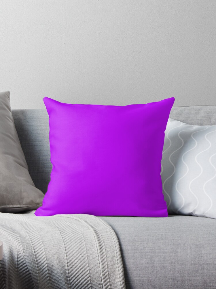 Thumbnail 1 of 4, Pillow, Solid Colour | Electric Purple | Neon purple 2 designed and sold by ozcushions.