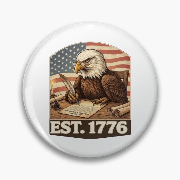 Item preview, Patriotic Bald Eagle Founding Father Writing Declaration EST 1776 designed and sold by JVDesignsShop.