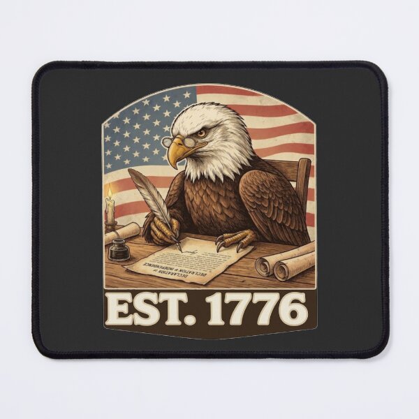 Item preview, Patriotic Bald Eagle Founding Father Writing Declaration EST 1776 designed and sold by JVDesignsShop.