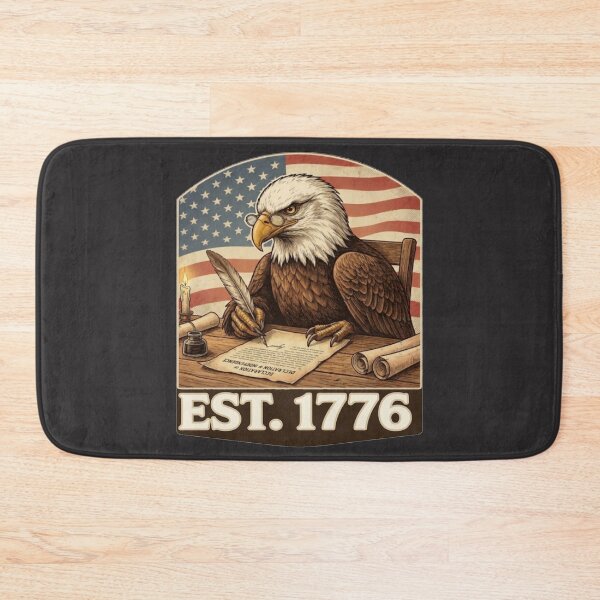 Item preview, Patriotic Bald Eagle Founding Father Writing Declaration EST 1776 designed and sold by JVDesignsShop.