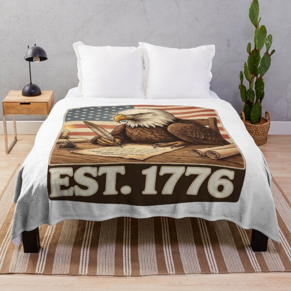 Item preview, Patriotic Bald Eagle Founding Father Writing Declaration EST 1776 designed and sold by JVDesignsShop.