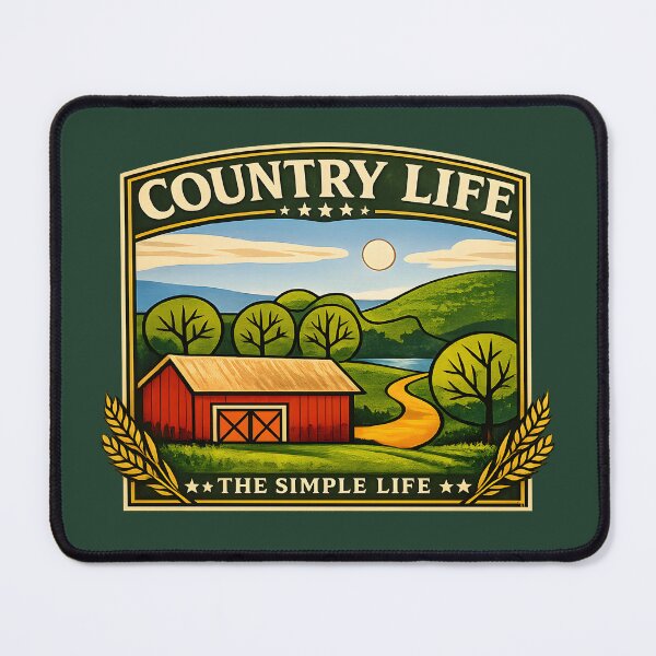 Item preview, Country Life – The Simple Life Vintage Farm Illustration designed and sold by blankTeeShirt.