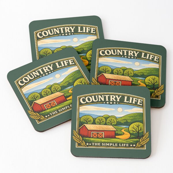 Item preview, Country Life – The Simple Life Vintage Farm Illustration designed and sold by blankTeeShirt.