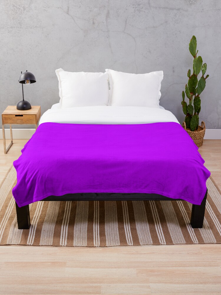 Solid Colour | Electric Purple | Neon purple 2 | Throw Blanket