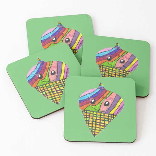Item preview, Colorful Ice Cream - Whimsical Naive Art designed and sold by nimbfeja.