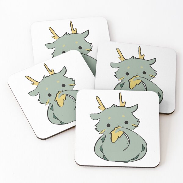 Item preview, Cozy cute baby dragon curled up - adorable mythical forest dragon designed and sold by aziza-doodles.