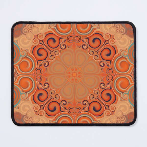Item preview, mandala art with orange and blue designed and sold by Feral Lines Studio .