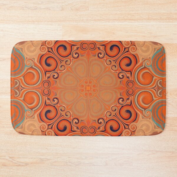 Item preview, mandala art with orange and blue designed and sold by Feral Lines Studio .