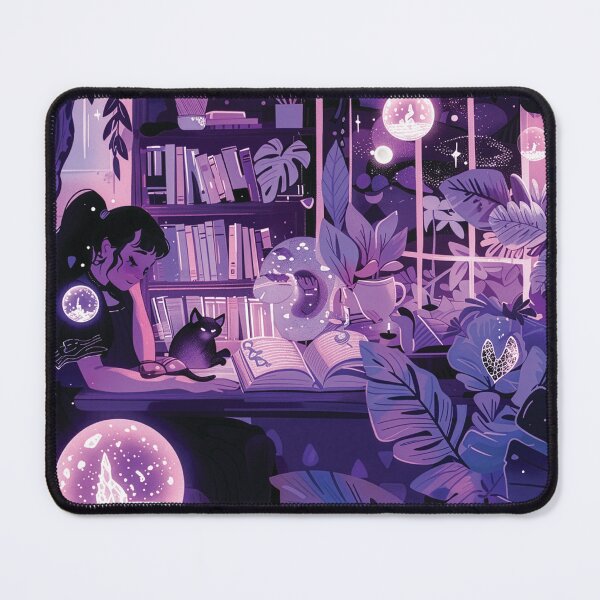 Item preview, Magical Night Reader Witchy Purple Aesthetic Art Print designed and sold by ChaosCutie.