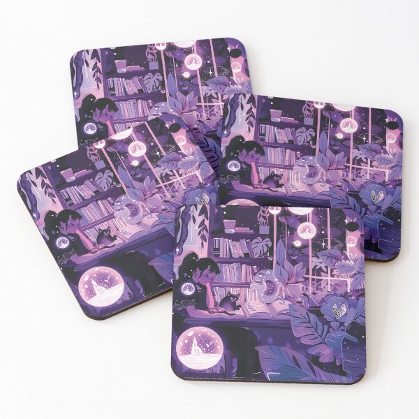 Item preview, Magical Night Reader Witchy Purple Aesthetic Art Print designed and sold by ChaosCutie.