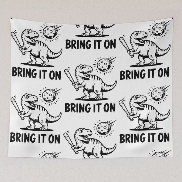 Item preview, Dinosaur Bring It On T-Rex Dinosaur Playing Baseball Bat Ball Hitter Player Boys designed and sold by issan-exe.