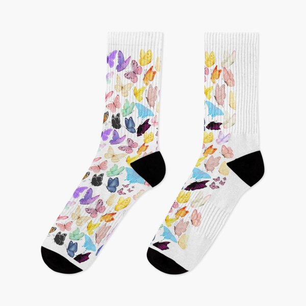 Item preview, Colorful Butterfly Pattern on Black Background designed and sold by Cutethings3.