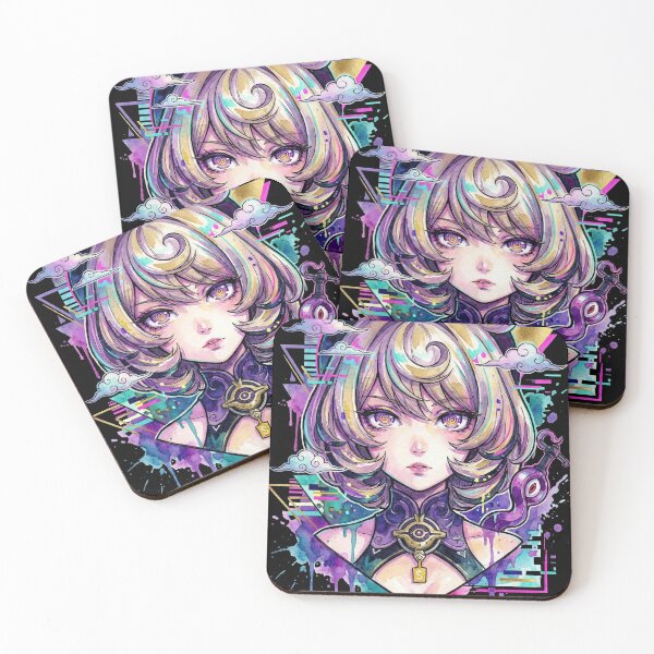 Item preview, Yidhari ZZZ Blonde Swirly Hair Purple Tentacles Vaporwave Neon designed and sold by Senpaiwaves.
