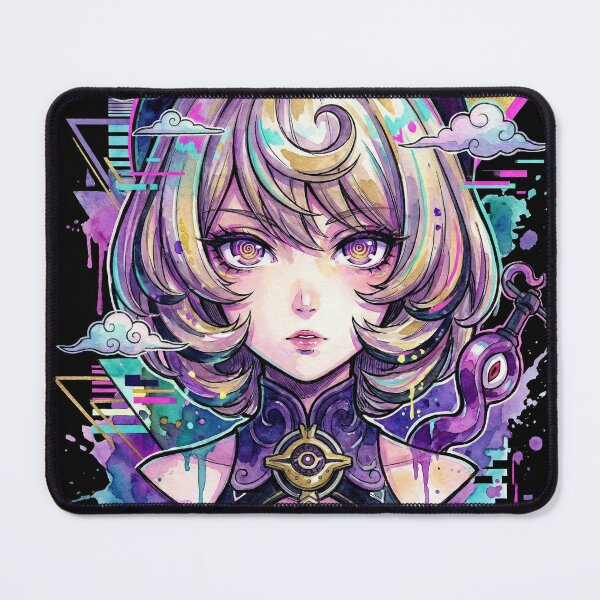 Item preview, Yidhari ZZZ Blonde Swirly Hair Purple Tentacles Vaporwave Neon designed and sold by Senpaiwaves.