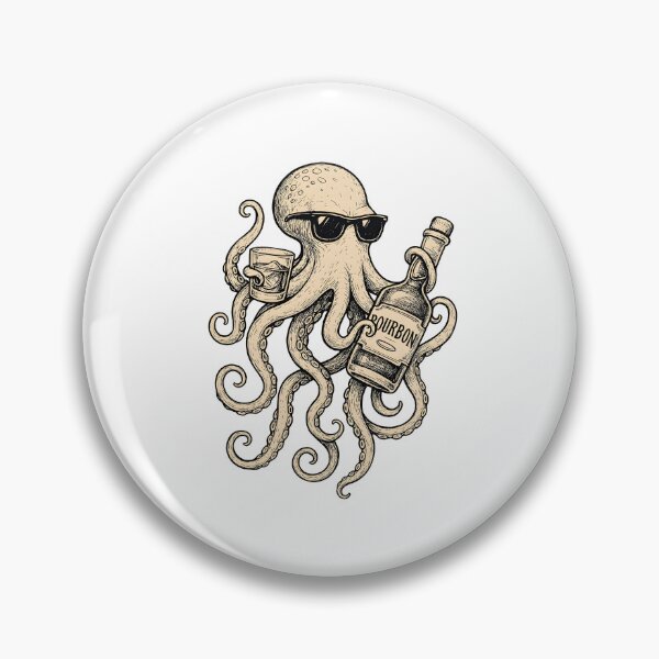 Item preview, Octopus Drinking Bourbon Wine Art designed and sold by issan-exe.