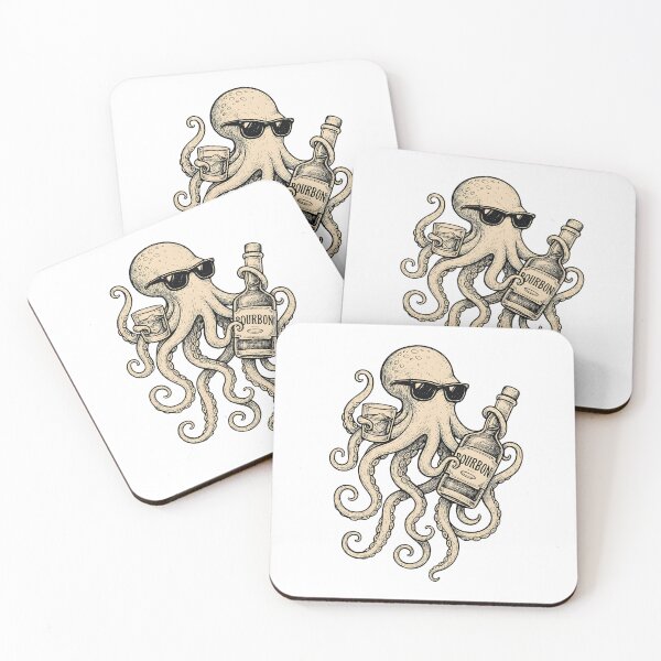 Item preview, Octopus Drinking Bourbon Wine Art designed and sold by issan-exe.