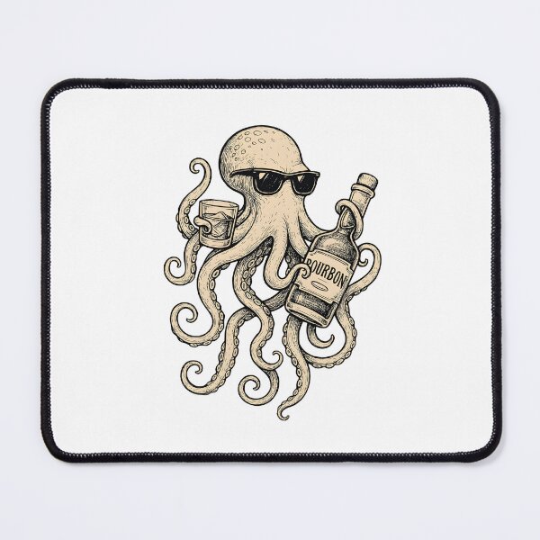 Item preview, Octopus Drinking Bourbon Wine Art designed and sold by issan-exe.