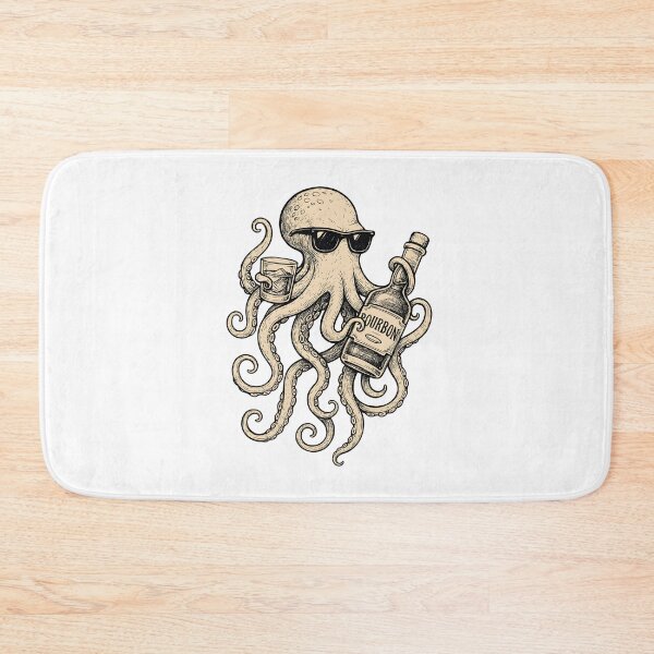 Item preview, Octopus Drinking Bourbon Wine Art designed and sold by issan-exe.