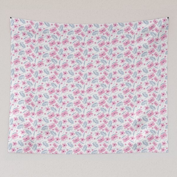 Item preview, soft dreamy pink flora watercolor pattern designed and sold by DreamyLayer.