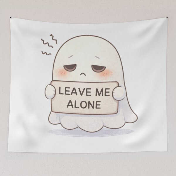 Item preview, Leave Me Alone Ghost | Cute Kawaii Aesthetic | Introvert Mood Design designed and sold by The Mood Index.