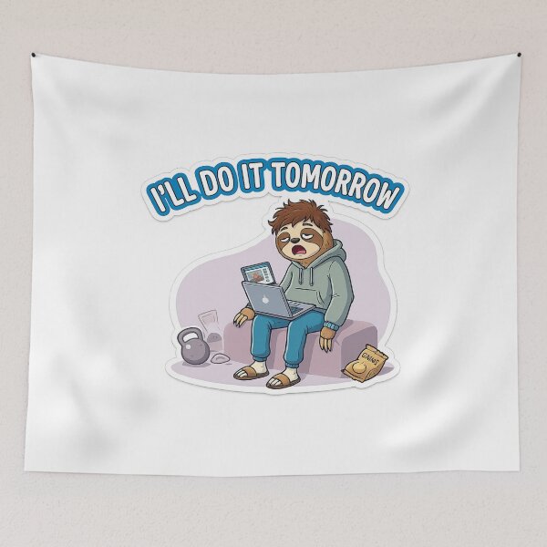 Item preview, Lazy Sloth Procrastinator - I'll Do It Tomorrow Funny Fitness designed and sold by irfanshikh.