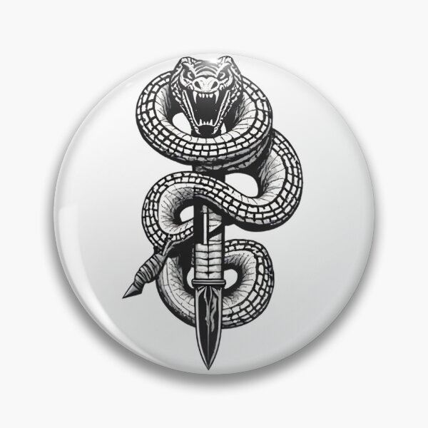 Item preview, Venom Strike – Snake & Dagger Tattoo Style Design designed and sold by Kavya Art.