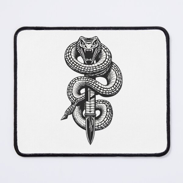 Item preview, Venom Strike – Snake & Dagger Tattoo Style Design designed and sold by Kavya Art.